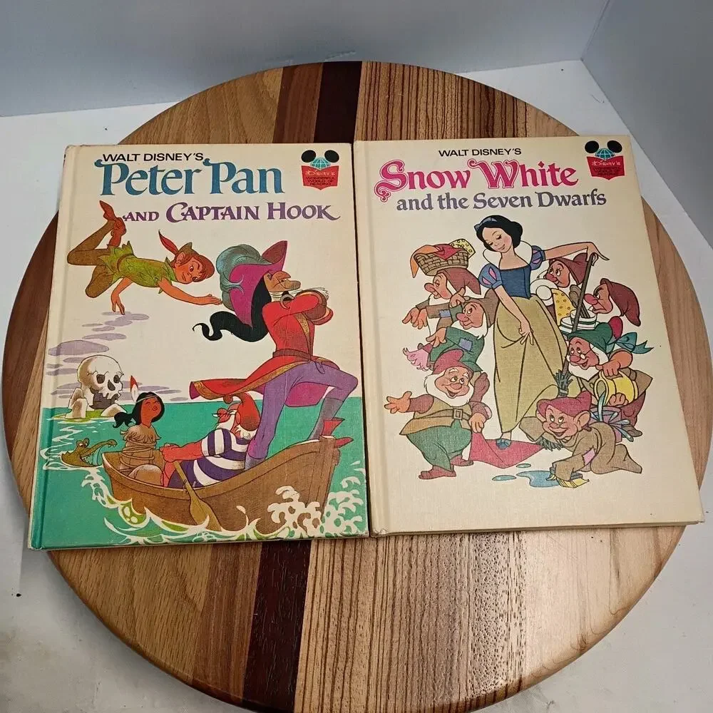 Vintage Walt Disney Peter Pan And Snow White Hard Cover Books